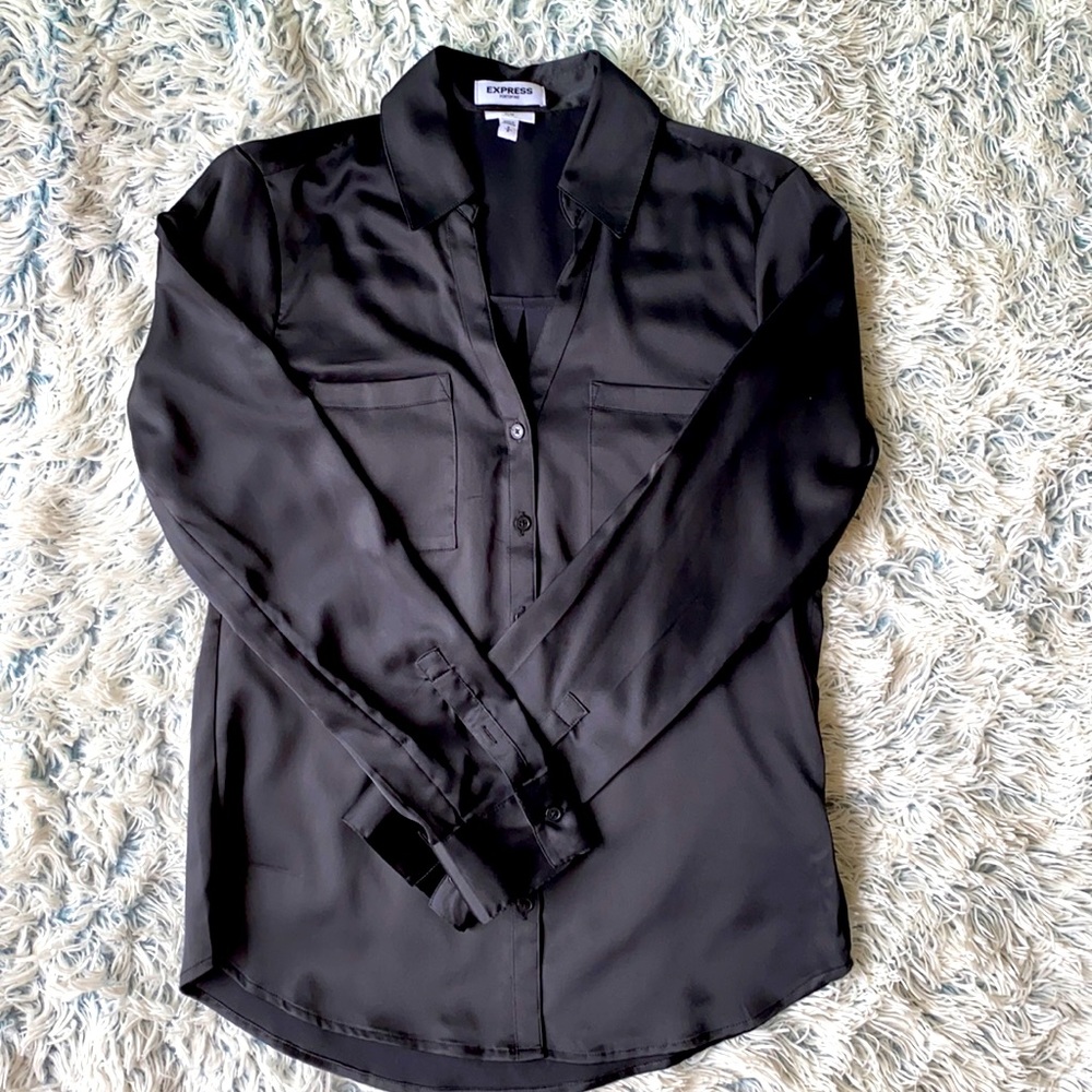 Black Portofino Satin Top